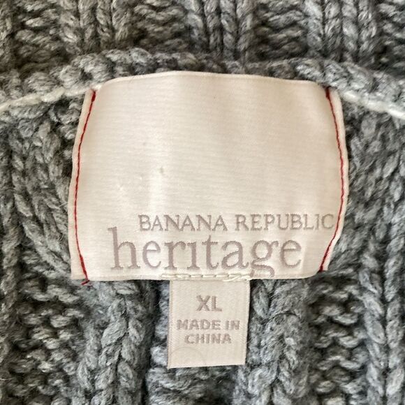 BANANA REPUBLIC XL Lambs Wool/Cashmere/ Modal Blend Ruffle Neck Chunky Sweater - Picture 3 of 9